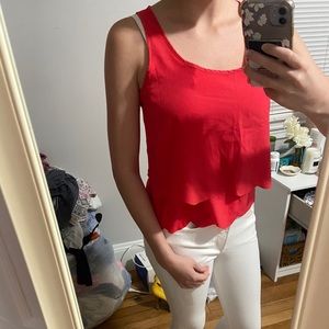 NWT Red Scallop Top